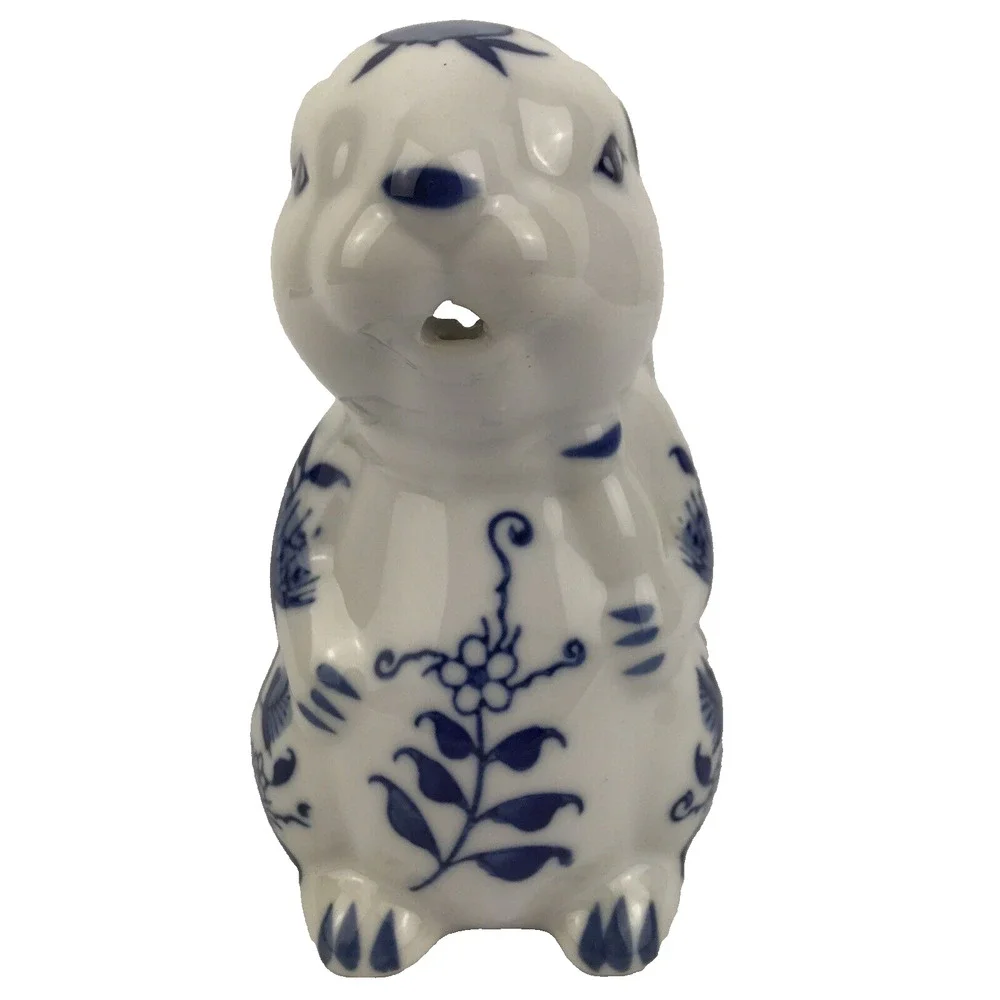 Baum Bros Formalities Bunny Rabbit Creamer Figurine White Blue Porcelain